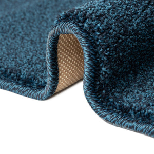 Navy Blue 2' x 8' Everyday Solid Runner Area Rug 100% Polypropylene With Felt Backing Easy Clean Simple Carpet for Minimalist Room Decorating for Sale at Rug Engine