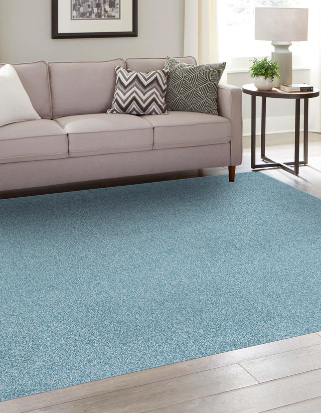 Santorini Blue 3' 3 x 3' 3 Everyday Solid Square Area Rug 100% Polypropylene With Felt Backing Easy Clean Simple Carpet for Minimalist Room Decorating for Sale at Rug Engine