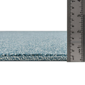 Santorini Blue 3' 3 x 3' 3 Everyday Solid Square Area Rug 100% Polypropylene With Felt Backing Easy Clean Simple Carpet for Minimalist Room Decorating for Sale at Rug Engine