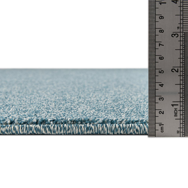Santorini Blue 3' 3 x 3' 3 Everyday Solid Square Area Rug 100% Polypropylene With Felt Backing Easy Clean Simple Carpet for Minimalist Room Decorating for Sale at Rug Engine