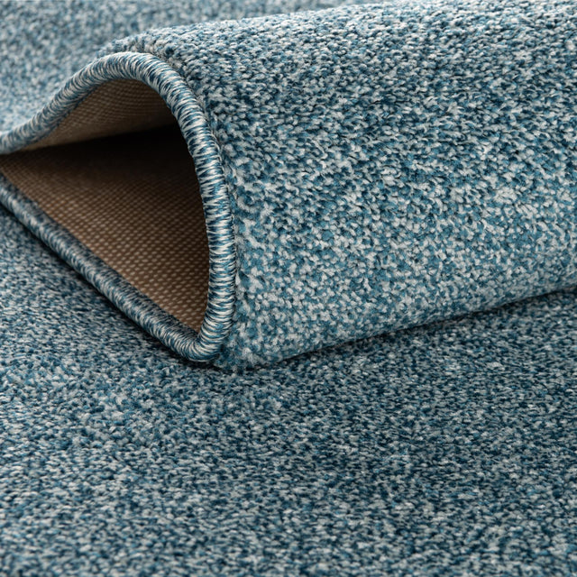 Santorini Blue 3' 3 x 3' 3 Everyday Solid Square Area Rug 100% Polypropylene With Felt Backing Easy Clean Simple Carpet for Minimalist Room Decorating for Sale at Rug Engine