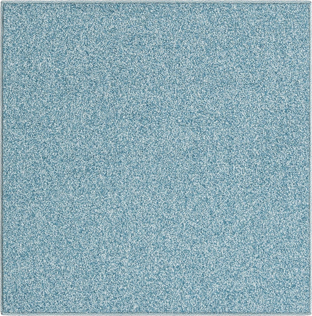 Santorini Blue 3' 3 x 3' 3 Everyday Solid Square Area Rug 100% Polypropylene With Felt Backing Easy Clean Simple Carpet for Minimalist Room Decorating for Sale at Rug Engine