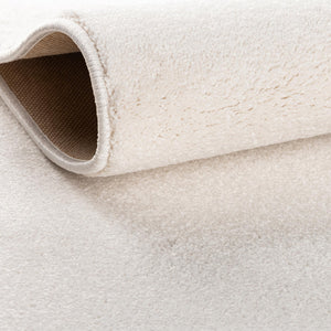 Powder White 3' 3 x 3' 3 Everyday Solid Square Area Rug 100% Polypropylene With Felt Backing Easy Clean Simple Carpet for Minimalist Room Decorating for Sale at Rug Engine