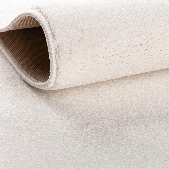 Powder White 3' 3 x 3' 3 Everyday Solid Square Area Rug 100% Polypropylene With Felt Backing Easy Clean Simple Carpet for Minimalist Room Decorating for Sale at Rug Engine