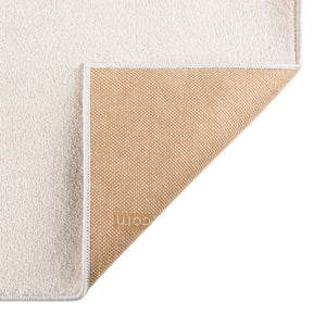 Powder White 3' 3 x 3' 3 Everyday Solid Square Area Rug 100% Polypropylene With Felt Backing Easy Clean Simple Carpet for Minimalist Room Decorating for Sale at Rug Engine