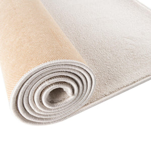 Powder White 3' 3 x 3' 3 Everyday Solid Square Area Rug 100% Polypropylene With Felt Backing Easy Clean Simple Carpet for Minimalist Room Decorating for Sale at Rug Engine
