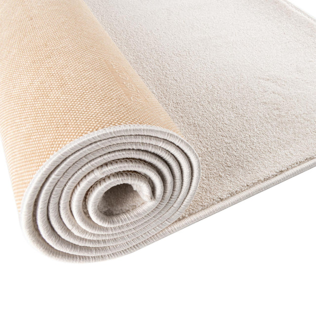 Powder White 3' 3 x 3' 3 Everyday Solid Square Area Rug 100% Polypropylene With Felt Backing Easy Clean Simple Carpet for Minimalist Room Decorating for Sale at Rug Engine