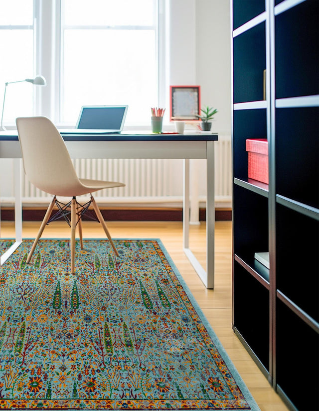 Aqua 10' x 10' Calypso Square Area Rug 100% Polypropylene With Cotton Backing Colorful Vivid Traditional Design Carpet for Living Office Dining Rooms for Sale at Rug Engine