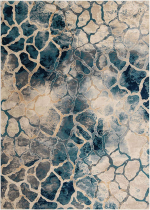 Navy Blue 10' x 14' 1 Mystic Rectangle Area Rug 100% Polypropylene Abstract Modern Carpet for Living Rooms, Dining, Bedrooms, Office for Sale at Rug Engine