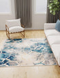 Navy Blue 5' 3 x 5' 3 Mystic Square Area Rug 100% Polypropylene Abstract Modern Carpet for Living Rooms, Dining, Bedrooms, Office for Sale at Rug Engine