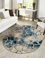 Navy Blue 7' 10 x 10' Mystic Oval Area Rug 100% Polypropylene Abstract Modern Carpet for Living Rooms, Dining, Bedrooms, Office for Sale at Rug Engine