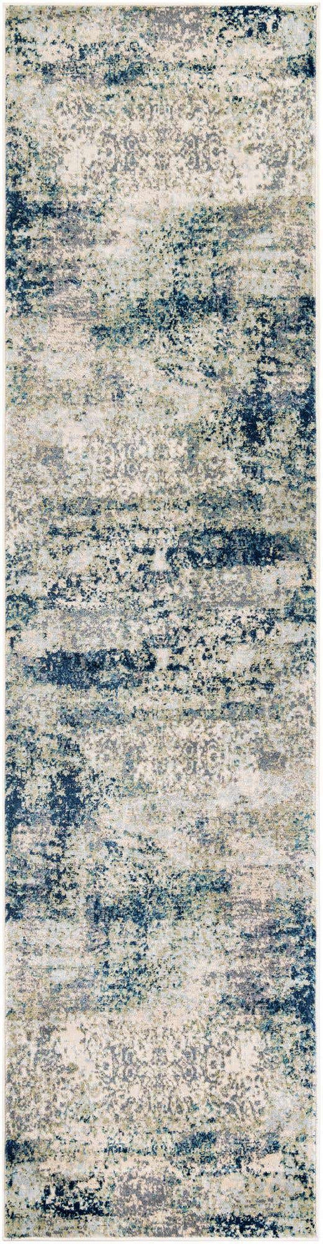 Navy Blue 2' 7 x 10' Mystic Runner Area Rug 100% Polypropylene Abstract Modern Carpet for Living Rooms, Dining, Bedrooms, Office for Sale at Rug Engine