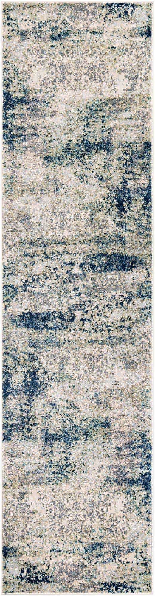 Navy Blue 2' 7 x 10' Mystic Runner Area Rug 100% Polypropylene Abstract Modern Carpet for Living Rooms, Dining, Bedrooms, Office for Sale at Rug Engine