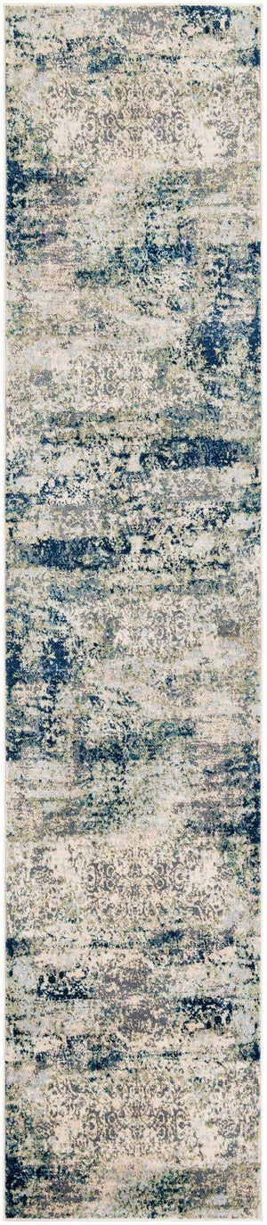 Navy Blue 2' 7 x 12' Mystic Runner Area Rug 100% Polypropylene Abstract Modern Carpet for Living Rooms, Dining, Bedrooms, Office for Sale at Rug Engine