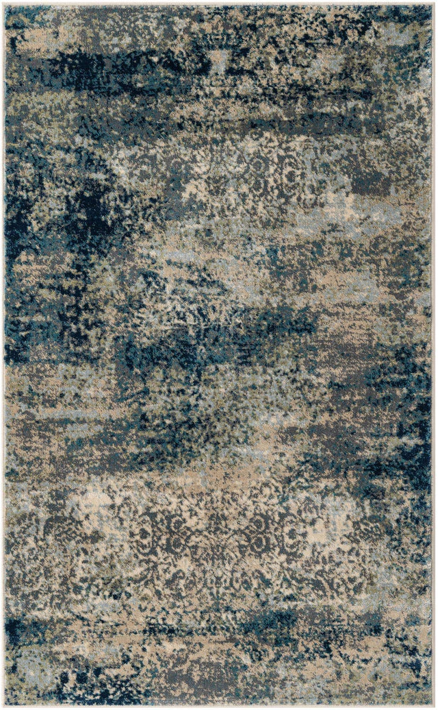Navy Blue 3' 3 x 5' 3 Mystic Rectangle Area Rug 100% Polypropylene Abstract Modern Carpet for Living Rooms, Dining, Bedrooms, Office for Sale at Rug Engine