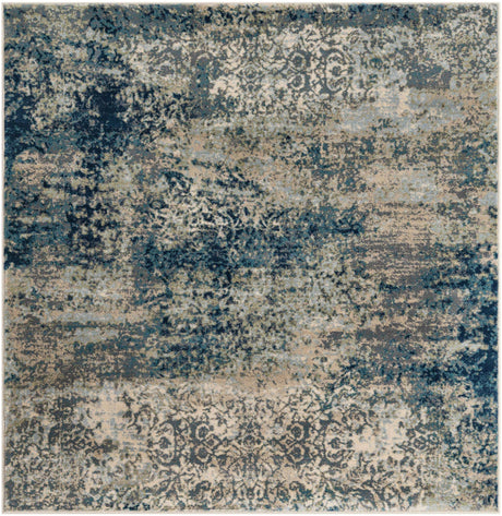 Navy Blue 5' 3 x 5' 3 Mystic Square Area Rug 100% Polypropylene Abstract Modern Carpet for Living Rooms, Dining, Bedrooms, Office for Sale at Rug Engine