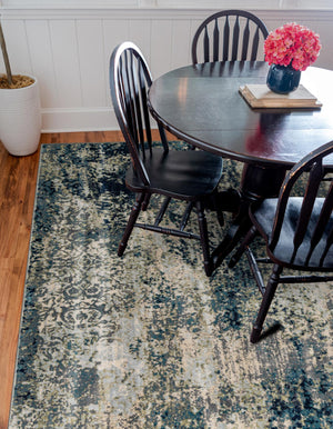 Navy Blue 10' x 10' Mystic Square Area Rug 100% Polypropylene Abstract Modern Carpet for Living Rooms, Dining, Bedrooms, Office for Sale at Rug Engine
