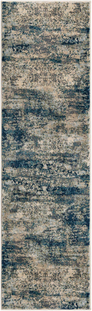 Navy Blue 2' x 7' 1 Mystic Runner Area Rug 100% Polypropylene Abstract Modern Carpet for Living Rooms, Dining, Bedrooms, Office for Sale at Rug Engine