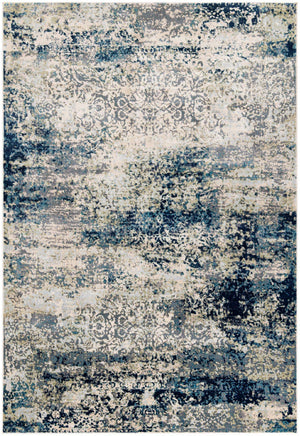 Navy Blue 7' 1 x 10' Mystic Rectangle Area Rug 100% Polypropylene Abstract Modern Carpet for Living Rooms, Dining, Bedrooms, Office for Sale at Rug Engine