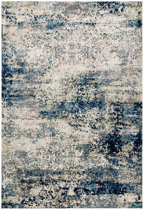 Navy Blue 7' 1 x 10' Mystic Rectangle Area Rug 100% Polypropylene Abstract Modern Carpet for Living Rooms, Dining, Bedrooms, Office for Sale at Rug Engine