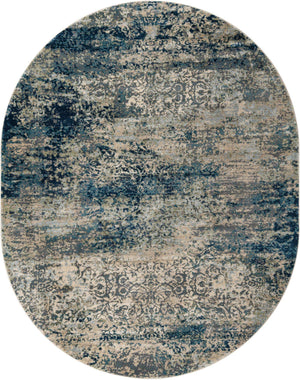 Navy Blue 7' 10 x 10' Mystic Oval Area Rug 100% Polypropylene Abstract Modern Carpet for Living Rooms, Dining, Bedrooms, Office for Sale at Rug Engine