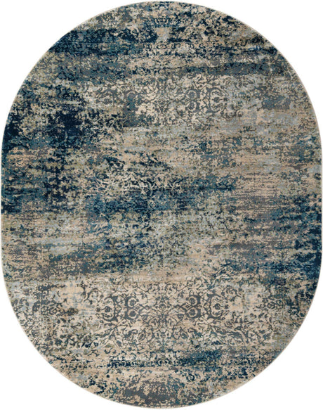 Navy Blue 7' 10 x 10' Mystic Oval Area Rug 100% Polypropylene Abstract Modern Carpet for Living Rooms, Dining, Bedrooms, Office for Sale at Rug Engine