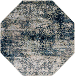 Navy Blue 7' 10 x 7' 10 Mystic Octagon Area Rug 100% Polypropylene Abstract Modern Carpet for Living Rooms, Dining, Bedrooms, Office for Sale at Rug Engine
