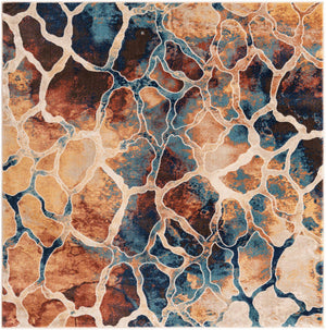 Brick Red 5' 3 x 5' 3 Mystic Square Area Rug 100% Polypropylene Abstract Modern Carpet for Living Rooms, Dining, Bedrooms, Office for Sale at Rug Engine