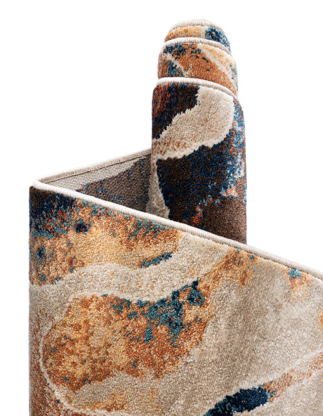 Brick Red 10' x 10' Mystic Square Area Rug 100% Polypropylene Abstract Modern Carpet for Living Rooms, Dining, Bedrooms, Office for Sale at Rug Engine