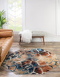 Brick Red 5' 3 x 5' 3 Mystic Octagon Area Rug 100% Polypropylene Abstract Modern Carpet for Living Rooms, Dining, Bedrooms, Office for Sale at Rug Engine