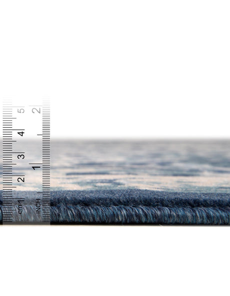 Navy Blue 7' 10 x 7' 10 Oslo Round Area Rug 100% Polypropylene Traditional Classic Vintage Distressed Carpet for Indoor Home Decor for Sale at Rug Engine