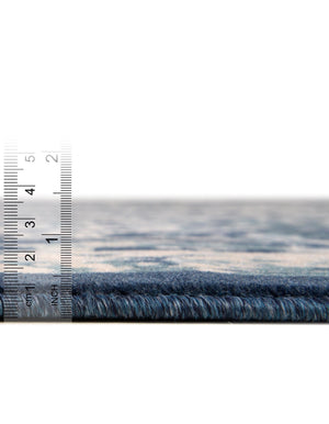 Navy Blue 5' 3 x 5' 3 Oslo Round Area Rug 100% Polypropylene Traditional Classic Vintage Distressed Carpet for Indoor Home Decor for Sale at Rug Engine