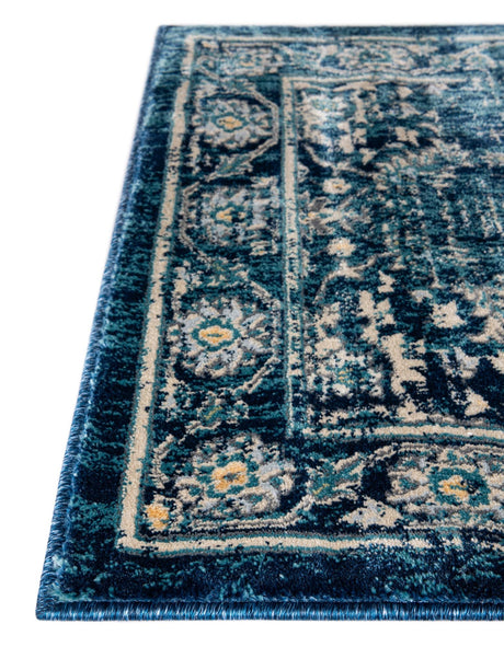 Navy Blue 7' 10 x 7' 10 Oslo Octagon Area Rug 100% Polypropylene Traditional Classic Vintage Distressed Carpet for Indoor Home Decor for Sale at Rug Engine
