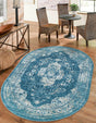 Navy Blue 6' 1 x 9' Oslo Oval Area Rug 100% Polypropylene Traditional Classic Vintage Distressed Carpet for Indoor Home Decor for Sale at Rug Engine