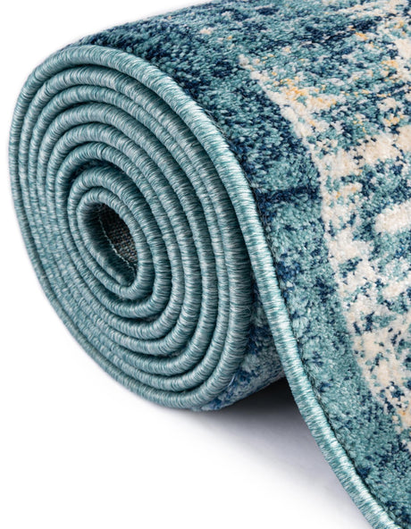Navy Blue 7' 10 x 7' 10 Oslo Octagon Area Rug 100% Polypropylene Traditional Classic Vintage Distressed Carpet for Indoor Home Decor for Sale at Rug Engine