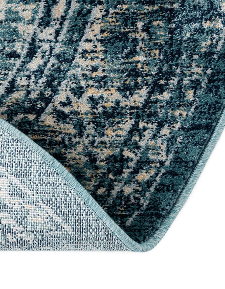Navy Blue 7' 10 x 7' 10 Oslo Round Area Rug 100% Polypropylene Traditional Classic Vintage Distressed Carpet for Indoor Home Decor for Sale at Rug Engine