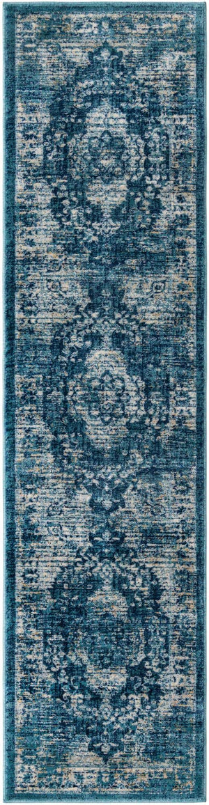 Navy Blue 2' x 8' Oslo Runner Area Rug 100% Polypropylene Traditional Classic Vintage Distressed Carpet for Indoor Home Decor for Sale at Rug Engine