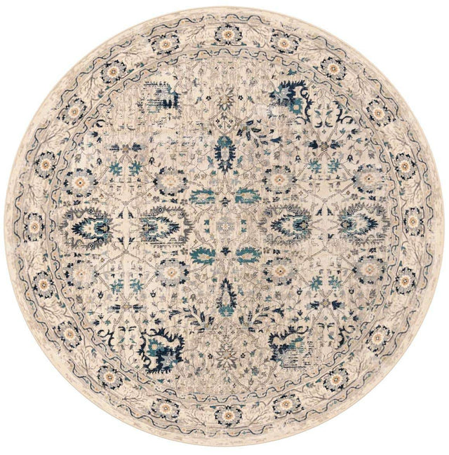 Beige 10' x 10' Oslo Round Area Rug 100% Polypropylene Traditional Classic Vintage Distressed Carpet for Indoor Home Decor for Sale at Rug Engine