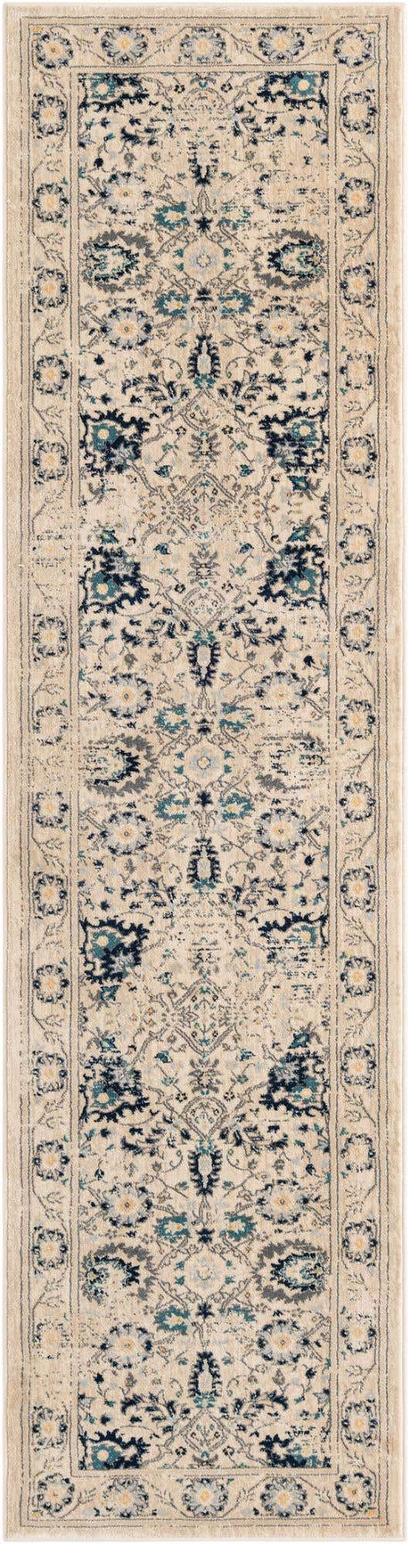 Beige 2' 7 x 10' Oslo Runner Area Rug 100% Polypropylene Traditional Classic Vintage Distressed Carpet for Indoor Home Decor for Sale at Rug Engine