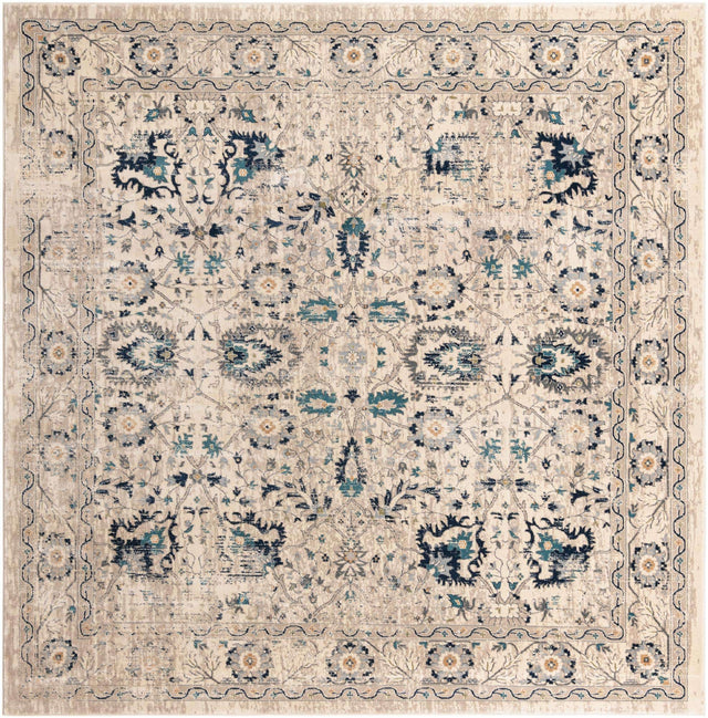 Beige 10' x 10' Oslo Square Area Rug 100% Polypropylene Traditional Classic Vintage Distressed Carpet for Indoor Home Decor for Sale at Rug Engine
