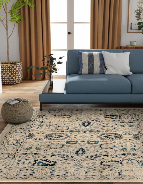 Beige 10' x 10' Oslo Square Area Rug 100% Polypropylene Traditional Classic Vintage Distressed Carpet for Indoor Home Decor for Sale at Rug Engine