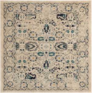 Beige 6' 1 x 6' 1 Oslo Square Area Rug 100% Polypropylene Traditional Classic Vintage Distressed Carpet for Indoor Home Decor for Sale at Rug Engine