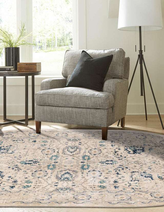Beige 6' 1 x 9' Oslo Oval Area Rug 100% Polypropylene Traditional Classic Vintage Distressed Carpet for Indoor Home Decor for Sale at Rug Engine