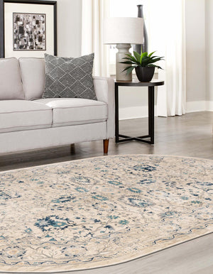 Beige 6' 1 x 9' Oslo Oval Area Rug 100% Polypropylene Traditional Classic Vintage Distressed Carpet for Indoor Home Decor for Sale at Rug Engine