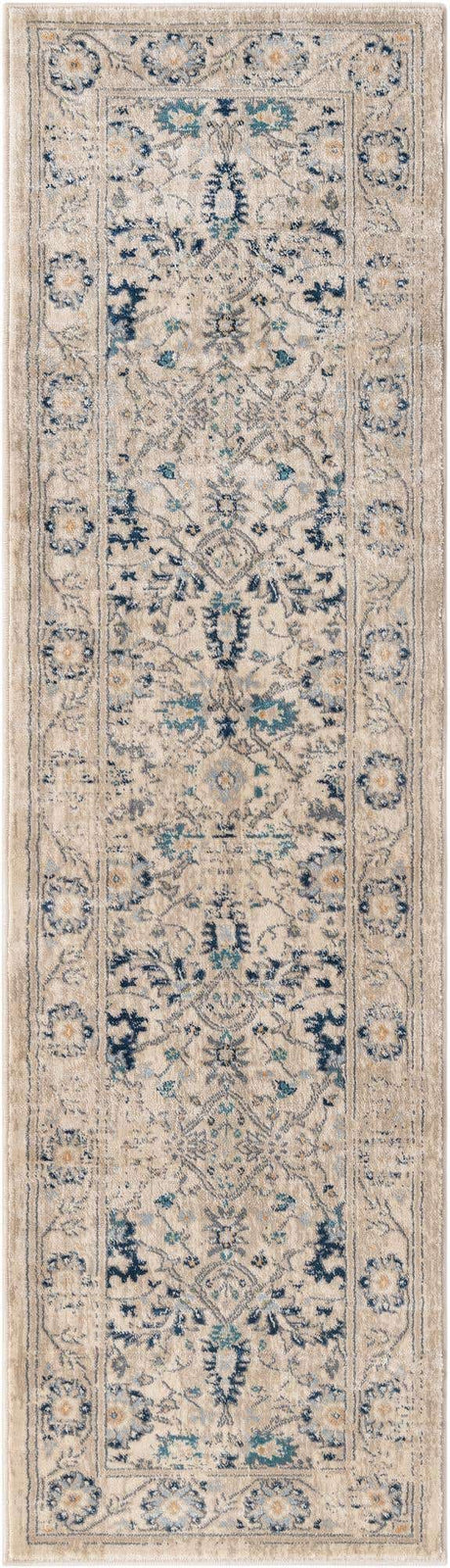 Beige 2' x 7' 1 Oslo Runner Area Rug 100% Polypropylene Traditional Classic Vintage Distressed Carpet for Indoor Home Decor for Sale at Rug Engine