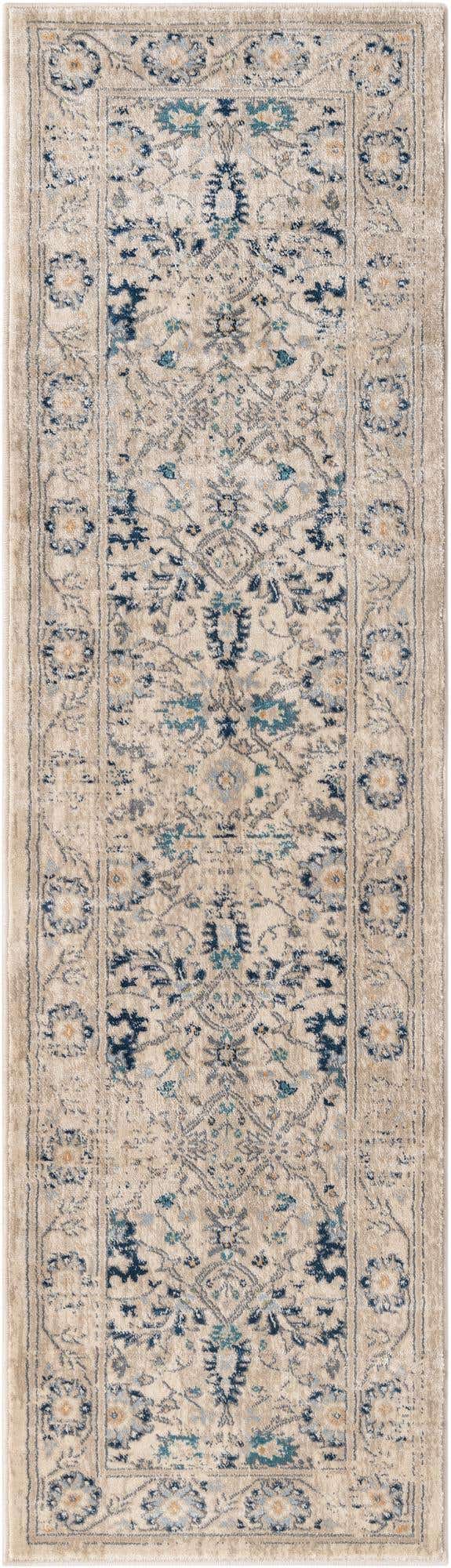 Beige 2' x 7' 1 Oslo Runner Area Rug 100% Polypropylene Traditional Classic Vintage Distressed Carpet for Indoor Home Decor for Sale at Rug Engine