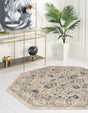 Beige 7' 10 x 7' 10 Oslo Octagon Area Rug 100% Polypropylene Traditional Classic Vintage Distressed Carpet for Indoor Home Decor for Sale at Rug Engine