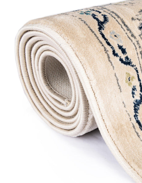 Beige 5' 3 x 5' 3 Oslo Octagon Area Rug 100% Polypropylene Traditional Classic Vintage Distressed Carpet for Indoor Home Decor for Sale at Rug Engine
