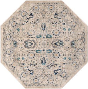 Beige 7' 10 x 7' 10 Oslo Octagon Area Rug 100% Polypropylene Traditional Classic Vintage Distressed Carpet for Indoor Home Decor for Sale at Rug Engine