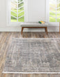 Fume Gray 4' 3 x 4' 3 Baracoa Square Area Rug 100% Polypropylene Distressed Vintage Living Dining Room Office Traditional Carpet for Sale at Rug Engine